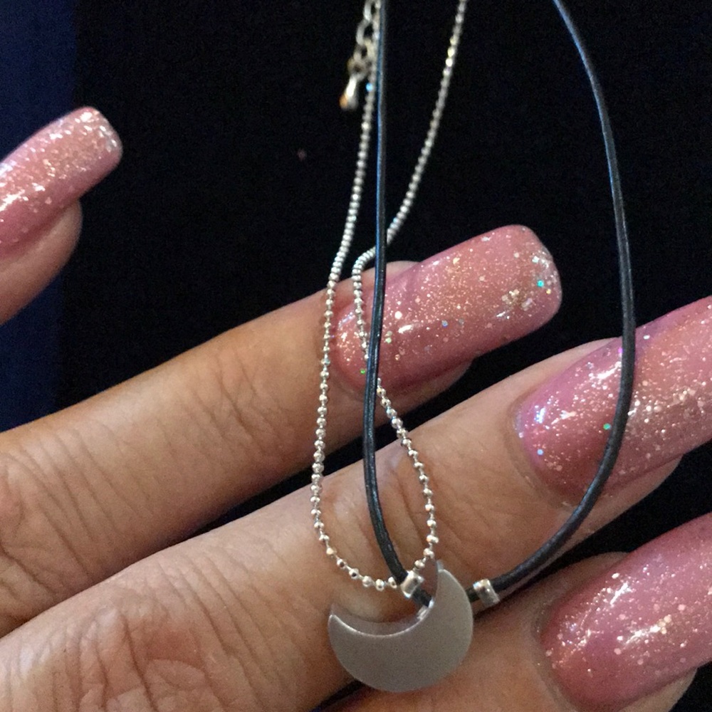 ankle bracelet w silver moon